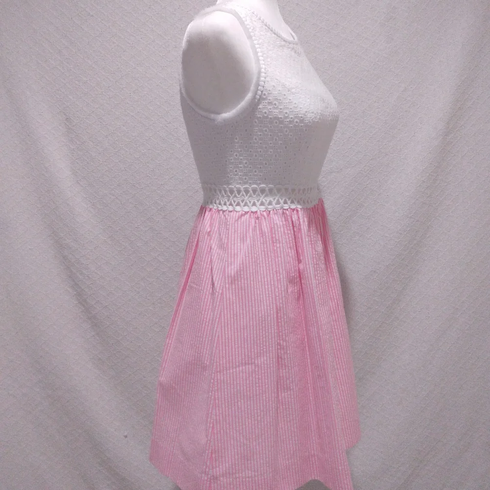 Lilly Pulitzer Alivia Havana Pink Yarn Dye Seersucker Dress with Pockets - Picture 6 of 12